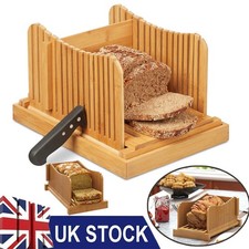 Bread Slicer Board Guide Loaf Cutting Size Slicing Wooden Holder Foldable Bamboo