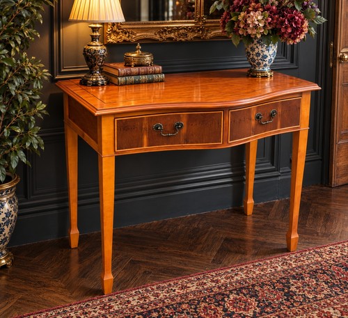 Vintage yew serpentine console - vintage,