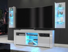White TV Stand Display Cabinet