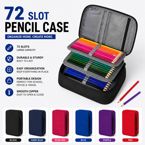 Slot coloured pencil case - 72,