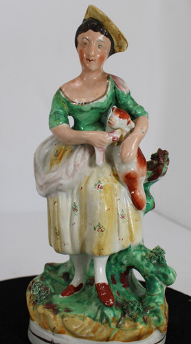 Antique staffordshire lady - antique,
