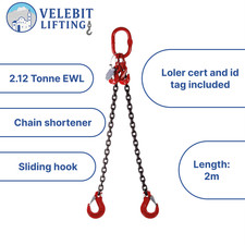 2mtr x 2 leg 7mm Lifting Chain
