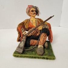 Rare Vintage Mid-19th Century Paper-Mache Figure Turkish Peddler Folk Art