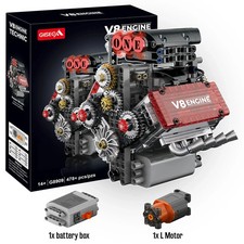 Motorized V8 Engine Simulation Model | Electric Mechanical Building Blocks Toys