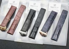 New Tag Heuer Leather Watch Strap 20mm, 22mm, 24mm - Black, Brown, Blue.