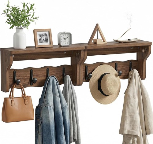 Wooden coat hooks layer - wooden,