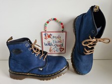 Dr Martens vintage England denim blue jeans 1460 platform chunky boots UK11 EU46