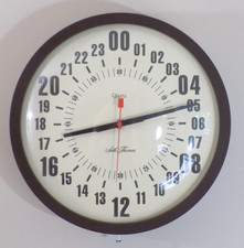 Seth Thomas 24 Hour Military Time Wall Clock 13.5” Made in USA Quartz Vintage
