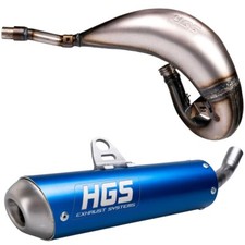 HGS Exhaust Yamaha YZ 125 Front Header + Blue Tail Pipe Complete System 2022-25