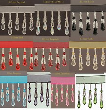 New Organza Silver Beaded Trim
