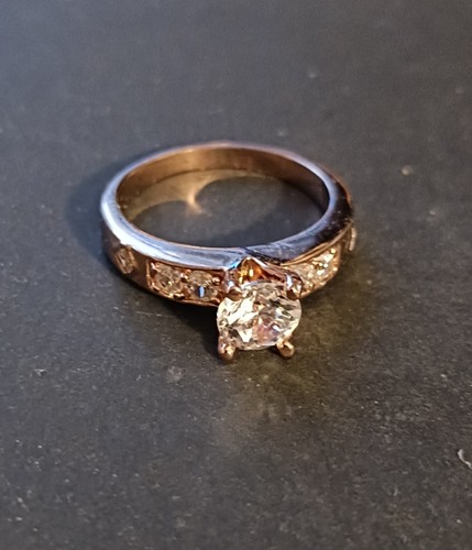 Rose gold engagement - rose, ring
