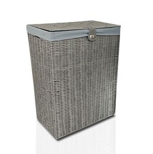 Arpan Laundry Basket Cloth Bin Resin Hand Woven Hamper Black, Grey, White