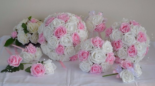 Pink ivory white wedding - &,