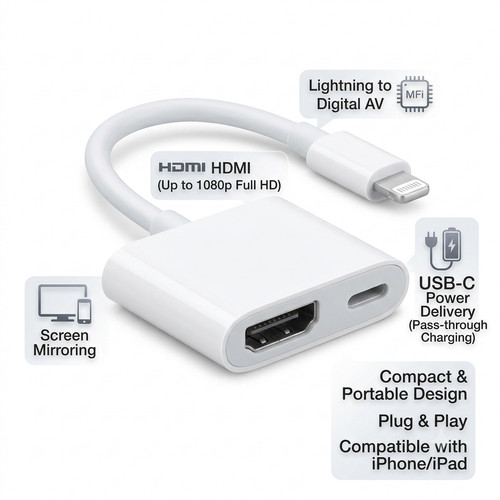 Lightning hdmi adapter for - lightning,