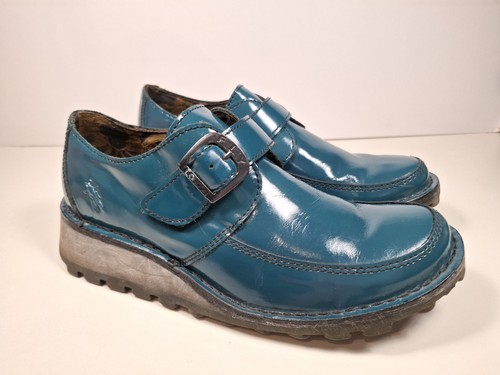 Fly london teal blue - london, patent
