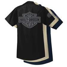 RED KAP Mechanic Shirt Harley Davidson Biker Motorcycle Embroidered Automotive