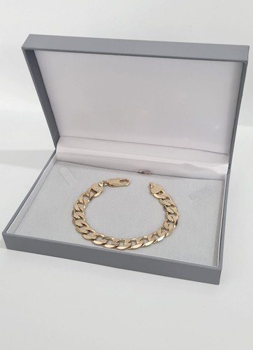 Mens curb bracelet 9ct - mens, ,9ct