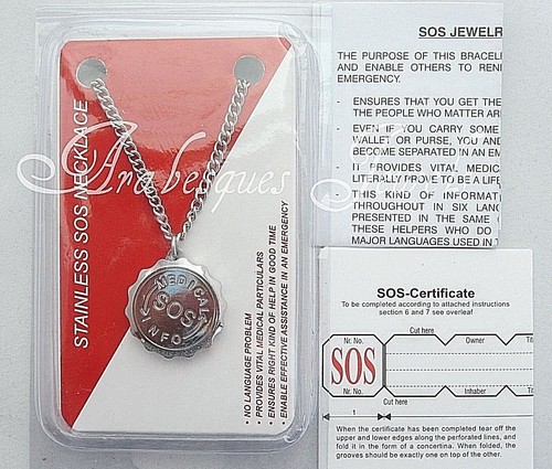 Sos necklace pendant - necklace, 30"