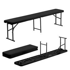 1x Folding Camping Picnic Bench 180cm (6ft) Black Outdoor Garden Furniture