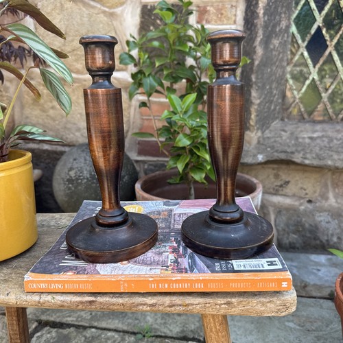 Wooden candle sticks - wooden,