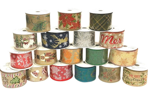 Christmas ribbon wire edged - ribbon,