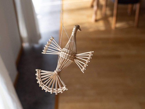 Willow bird mobile hanging - willow,