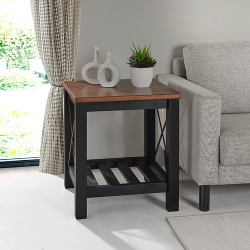 Cottage lamp table - lamp, black