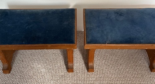 Pair vintage solid oak - solid,