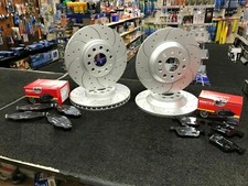 FOR NISSAN PRIMERA GT 2.0 P11 97-99 FRONT & REAR DRILLED GROOVED BRAKE & PADS