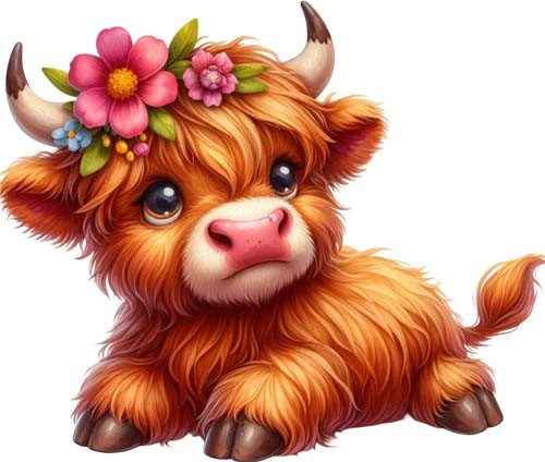 Funny rose highland - funny, cow