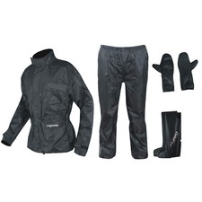 Waterproof Motorcycle Motorbike 4 pc Rain Suit Jacket Trousers Gloves Boots