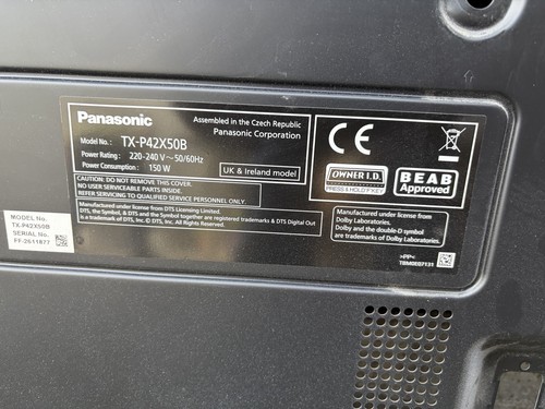 Panasonic p42x50b boards - tx-p42x50b, tv