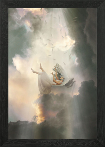 Angel cloudy framed wall art - angel,