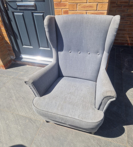 Used ikea grey wingback - used,