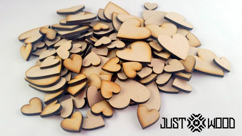 Wooden mdf hearts shape - shape, 3mm