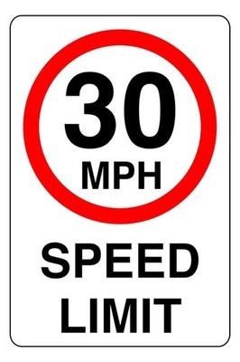 30mph speed limit - limit, sign