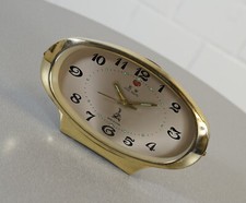 old Five Rams table clock alarm office clock desk clock manual winding vintag...