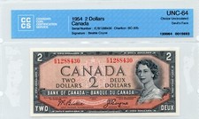 1954 $2 DEVIL'S FACE Bank of Canada BC-30b, CCCS Choice UNC64