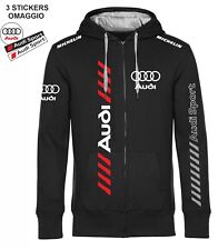 Felpa zip AUDI sport  motorsport+ 3 adesivi In Omaggio