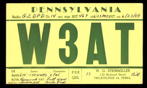 Qsl card radio usa w3at - 1,