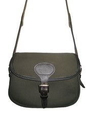 1960s/1970s  Vintage PARSONS  Green  Canvas & Leather Cartridge Bag