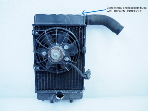 See damage radiator left - damage",