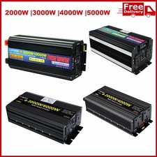 2000W 3000W 4000W 5000W Power Inverter 12V 24V to 240V Converter Camping 2AC USB