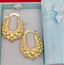 Gold Long Gypsy Creole Earrings Hoops Handbag Earring 2.7cm Comes Gift Boxed A85