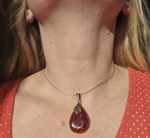Artisan amber pendant with - artisan,