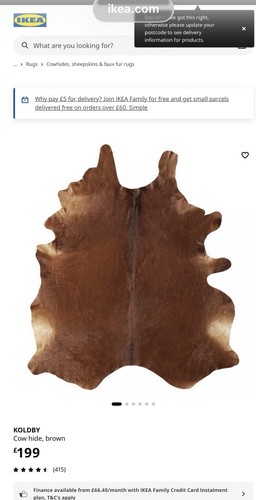 Ikea koldby cow skin hide - ikea, skin/hide