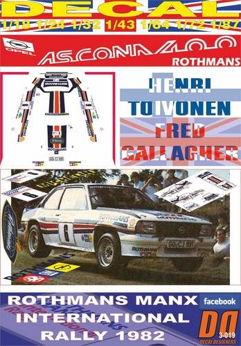 Decal opel ascona 400 - 400, rothmans