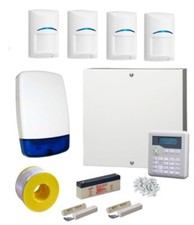 Wired Intruder Burglar Alarm System PRO Kit LCD Keypad, BOSCH PIRs, Door Contact
