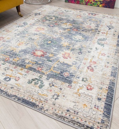 Grey vintage style rugs - grey,