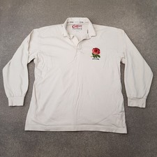 Vintage England Rugby Shirt Large White Cotton Traders 1991/92 Rose Jersey